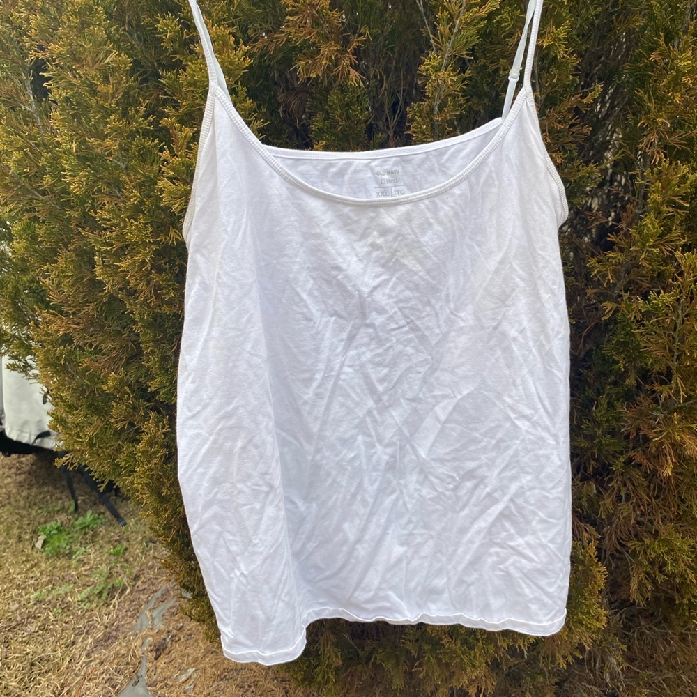 Basic Simple Old Navy Fitted Plus Size XXL White camisole